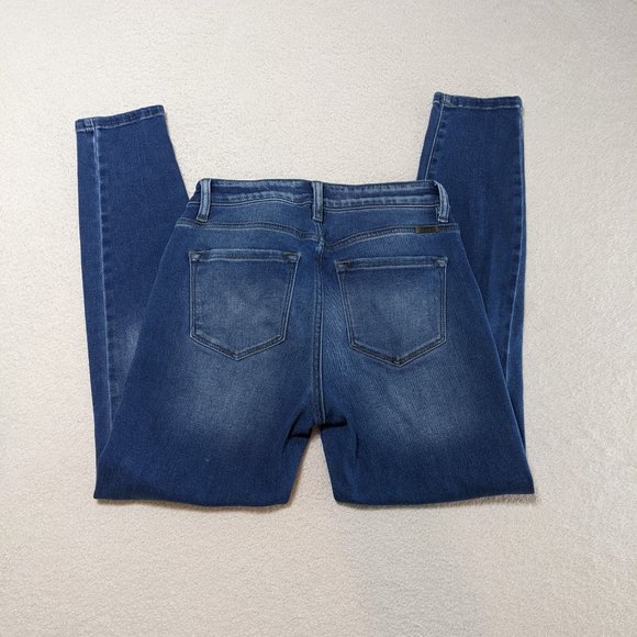 KanCan Meduim Blue Wash Skinny Ankle Distressed Jeans - Size 27 (Juniors 7) - Picture 2 of 12